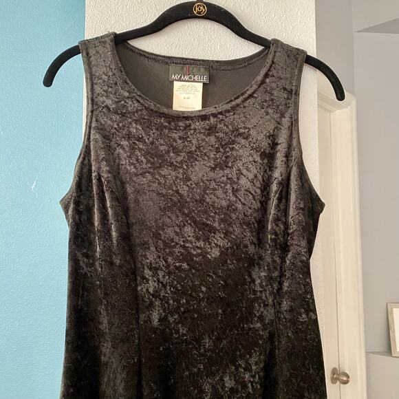 My Michelle Vintage Sleeveless Black Velvet Corset Back Maxi Dress Small 9/10 - Picture 11 of 11
